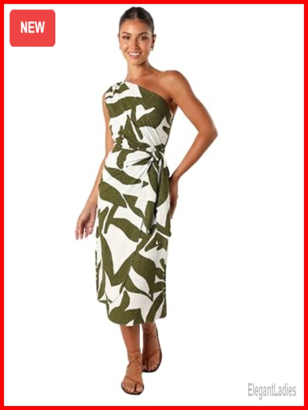 Petal & Pup Zara One Shoulder Midi Dress Sleeveless Asymmetric